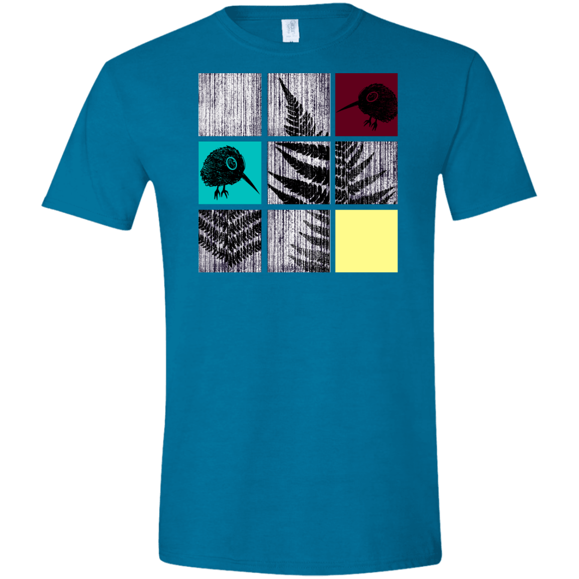 T-Shirts Antique Sapphire / S Ferns n Chicks Men's Semi-Fitted Softstyle