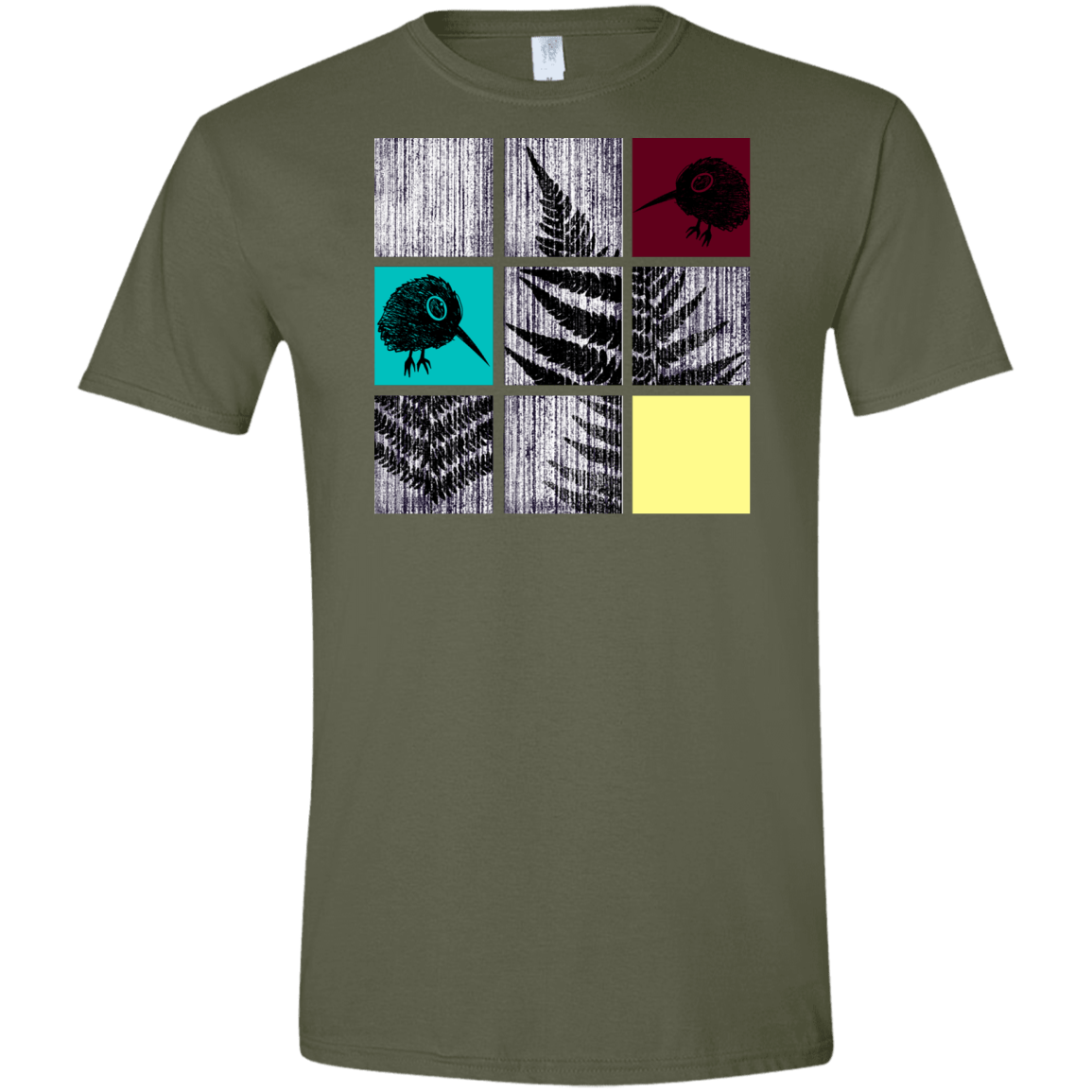 T-Shirts Military Green / S Ferns n Chicks Men's Semi-Fitted Softstyle