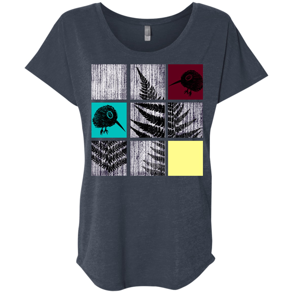 T-Shirts Vintage Navy / X-Small Ferns n Chicks Triblend Dolman Sleeve