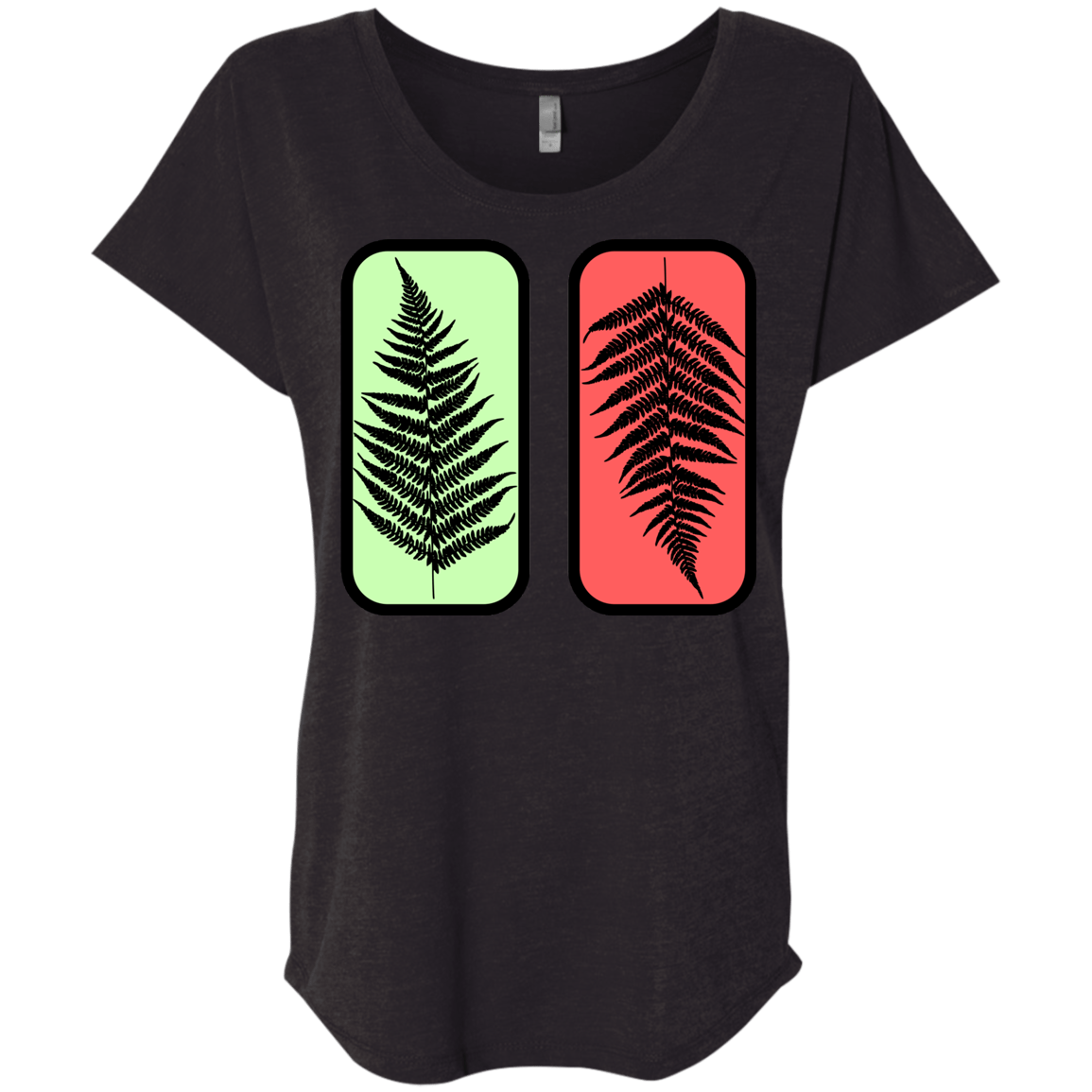 T-Shirts Vintage Black / X-Small Ferns Triblend Dolman Sleeve