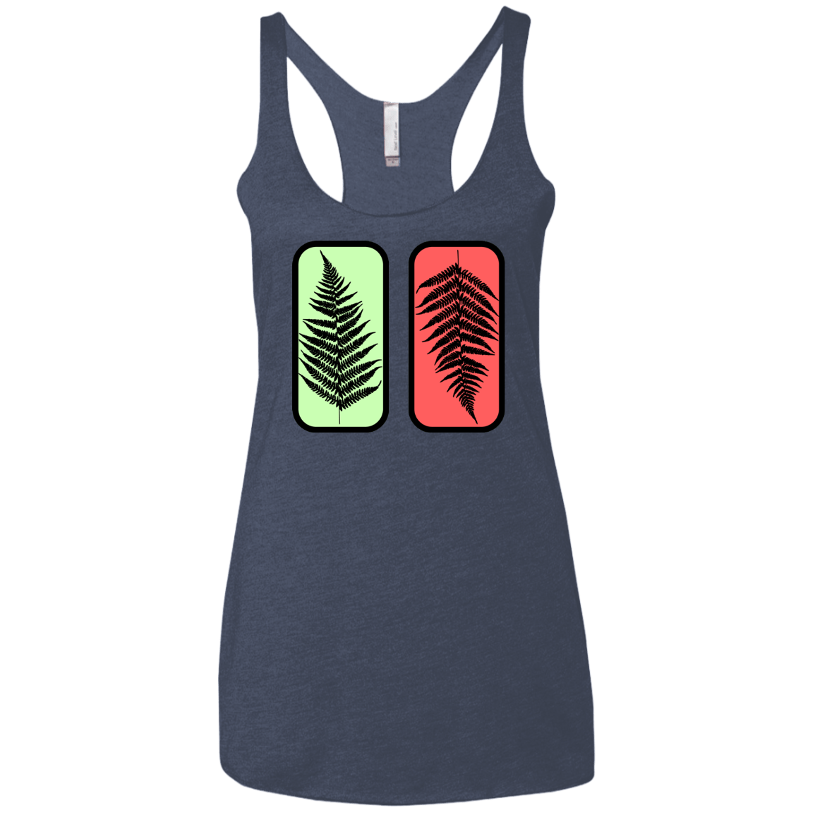 T-Shirts Vintage Navy / X-Small Ferns Women's Triblend Racerback Tank