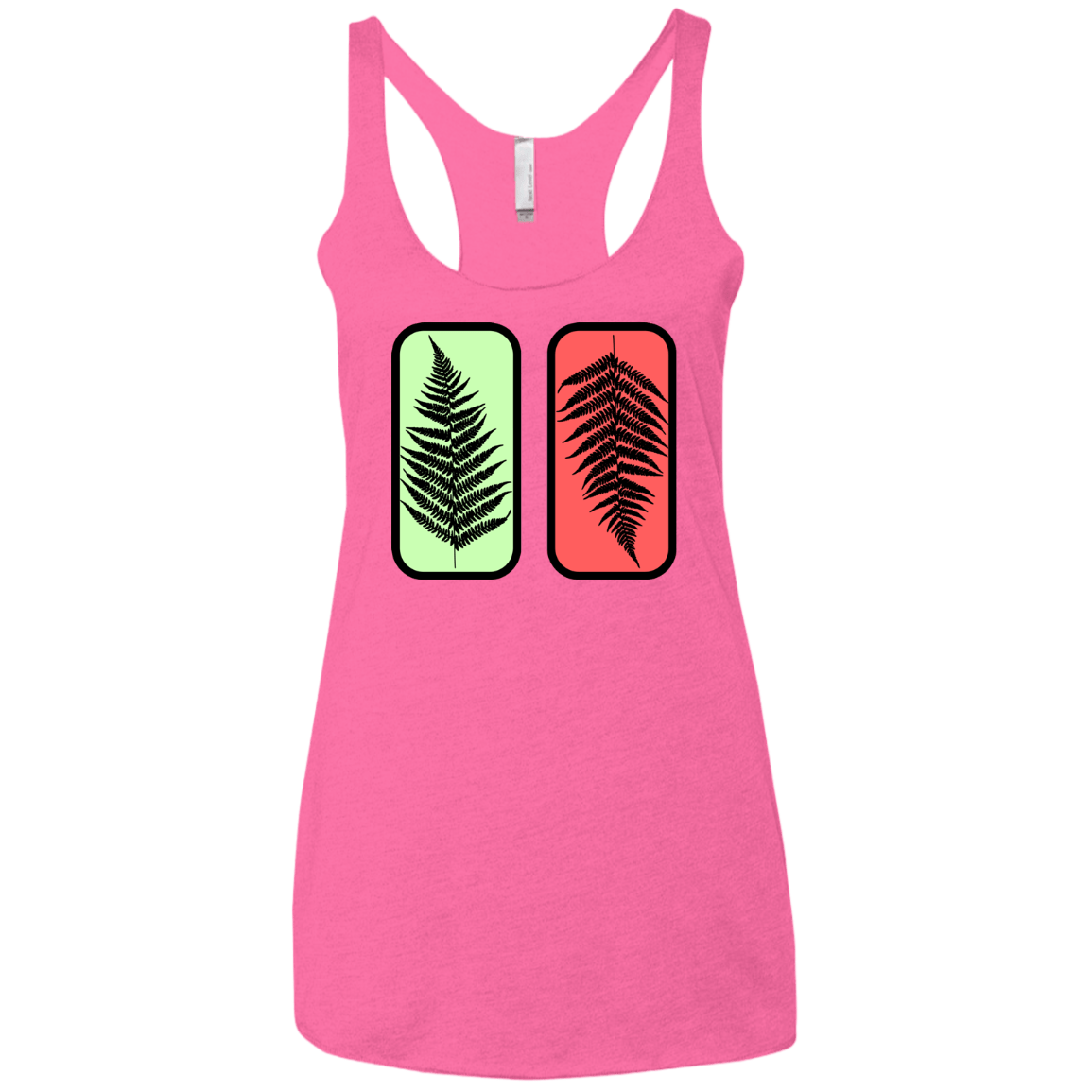 T-Shirts Vintage Pink / X-Small Ferns Women's Triblend Racerback Tank