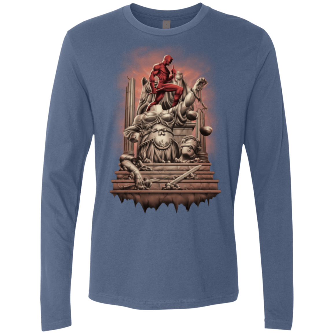 T-Shirts Indigo / Small Fiat Justitia Ruat Caelum Men's Premium Long Sleeve