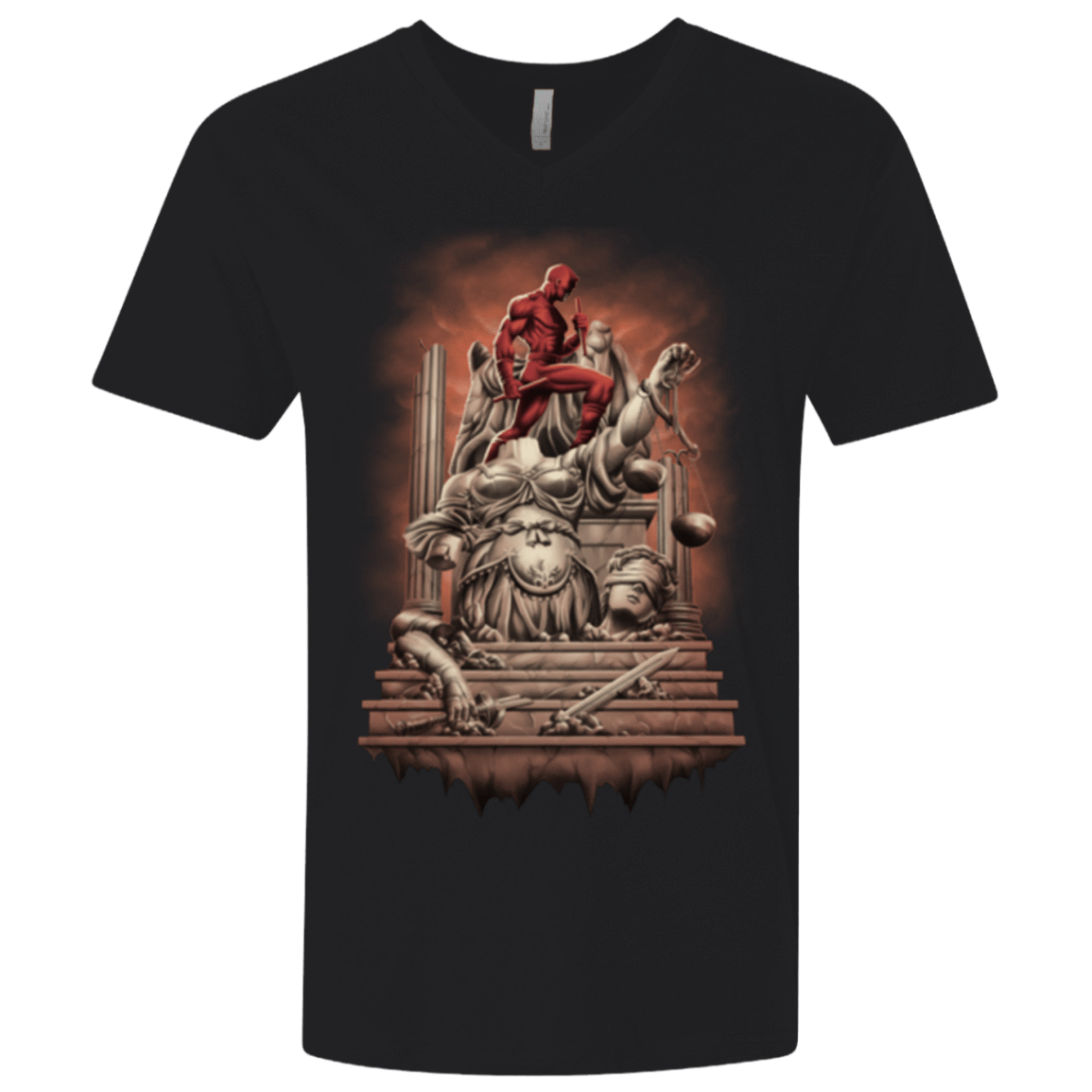 T-Shirts Black / X-Small Fiat Justitia Ruat Caelum Men's Premium V-Neck