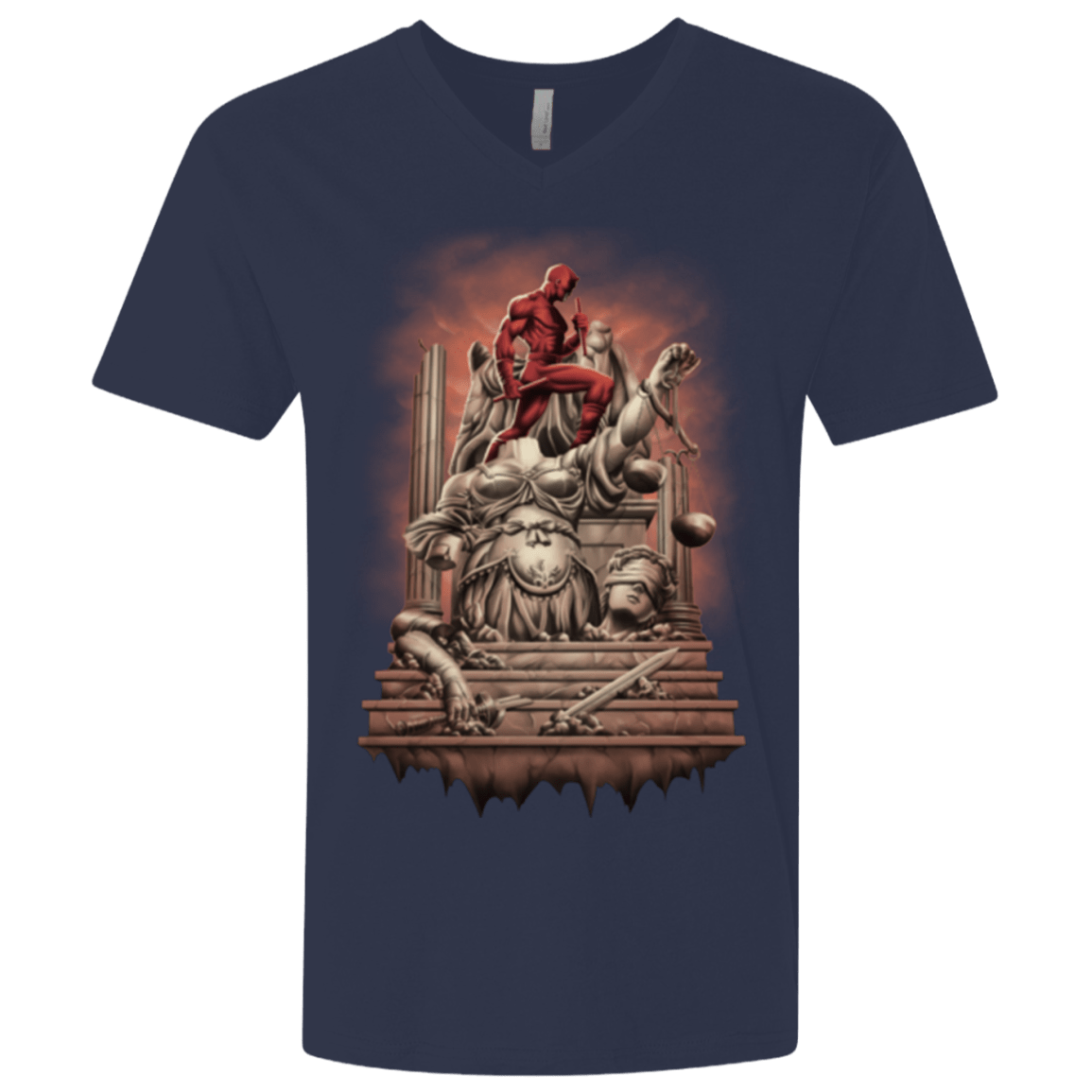 T-Shirts Midnight Navy / X-Small Fiat Justitia Ruat Caelum Men's Premium V-Neck