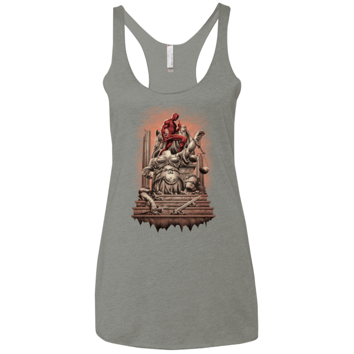 T-Shirts Venetian Grey / X-Small Fiat Justitia Ruat Caelum Women's Triblend Racerback Tank