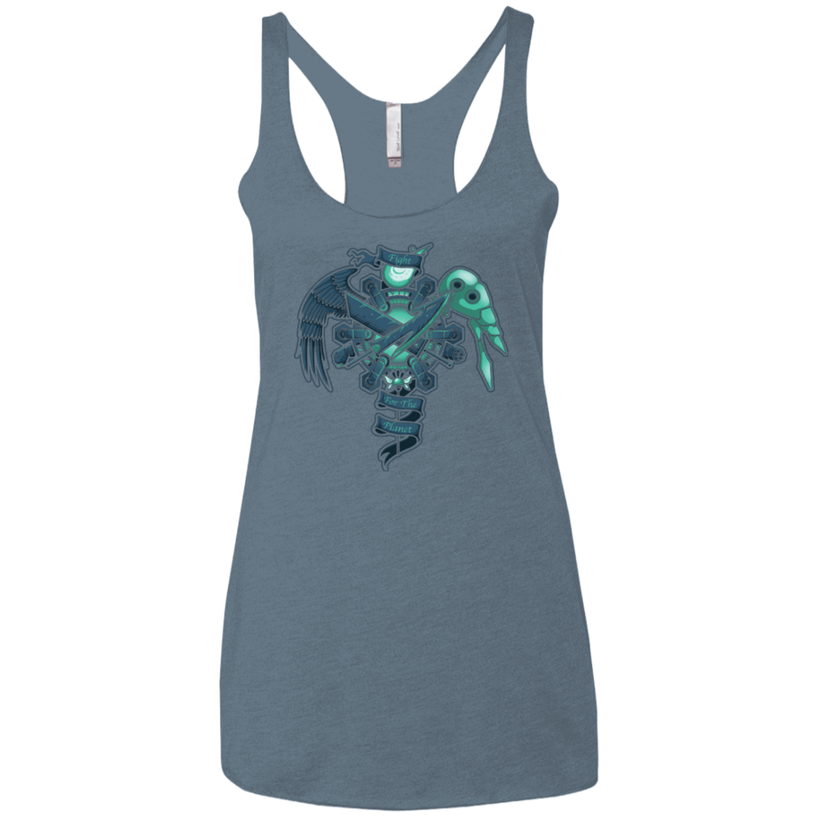 T-Shirts Indigo / X-Small FIGHT FOR THE PLANET Women's Triblend Racerback Tank