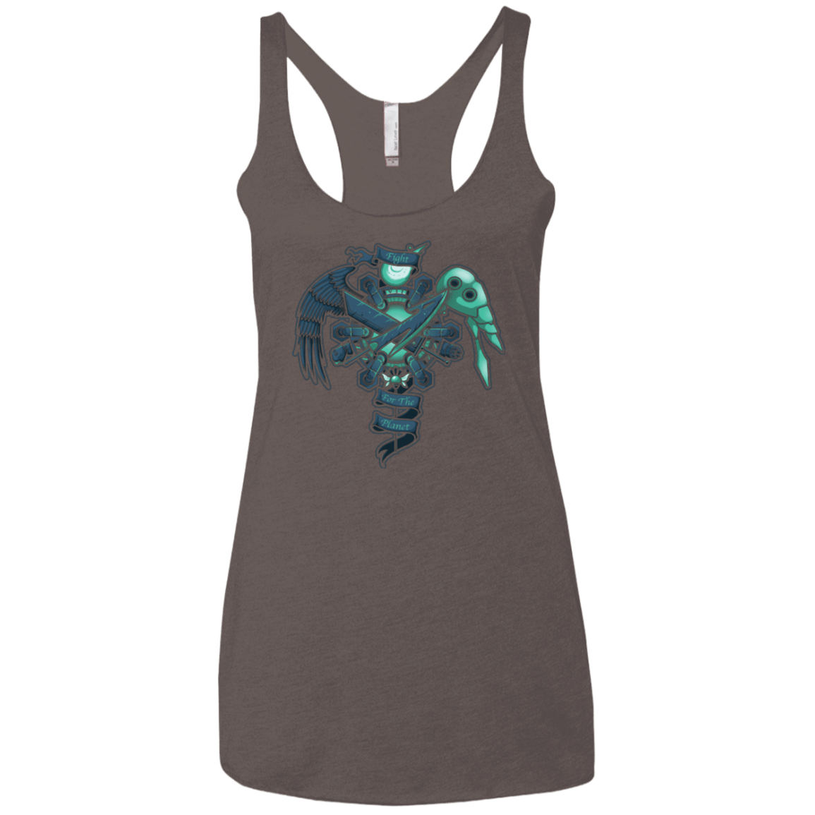 T-Shirts Macchiato / X-Small FIGHT FOR THE PLANET Women's Triblend Racerback Tank