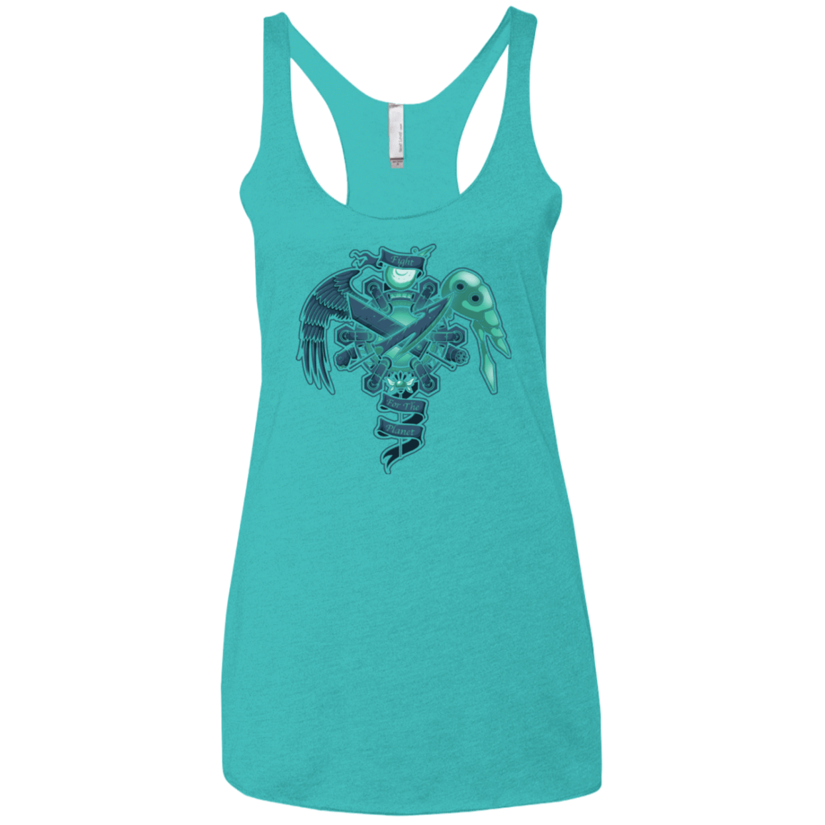 T-Shirts Tahiti Blue / X-Small FIGHT FOR THE PLANET Women's Triblend Racerback Tank
