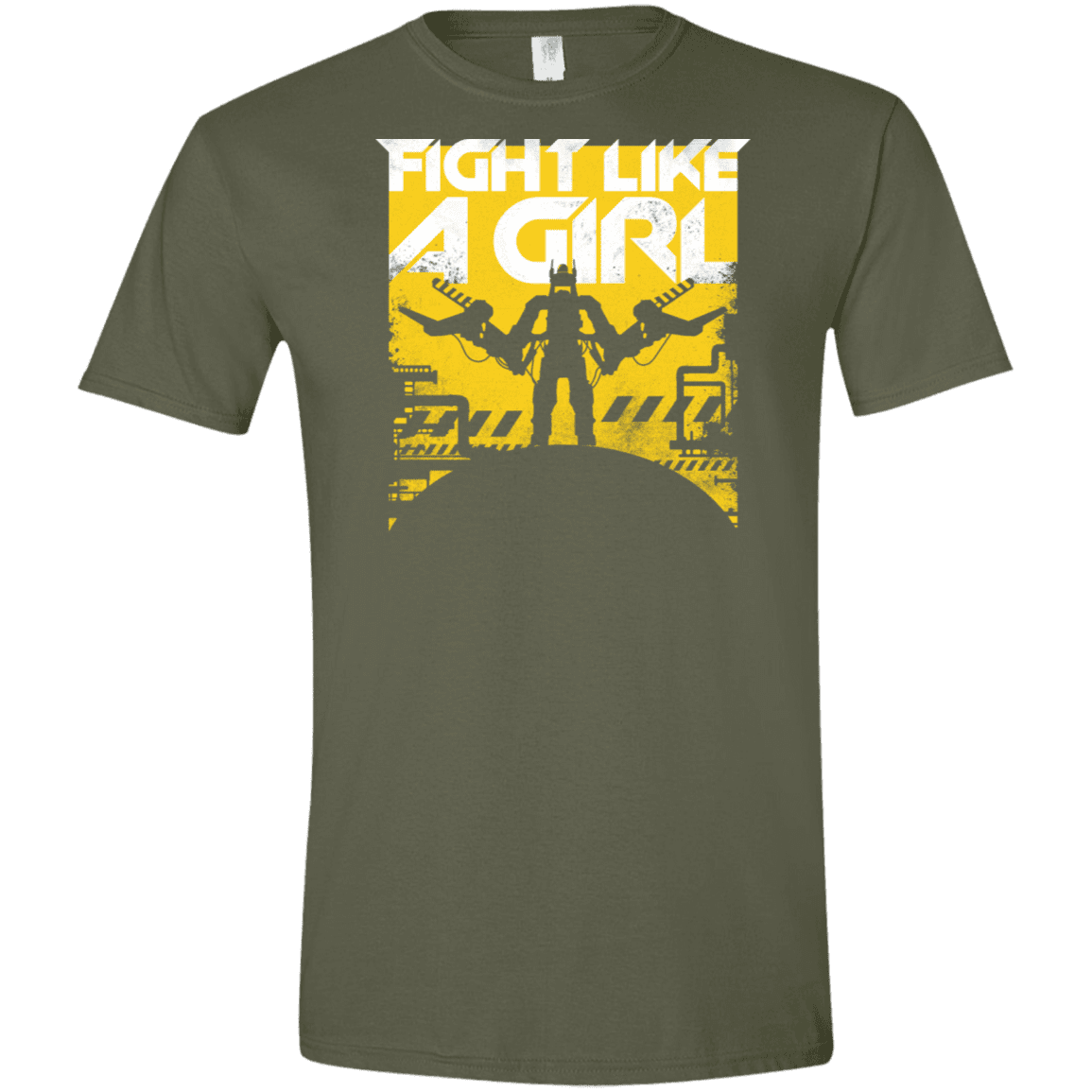 T-Shirts Military Green / S Fight Like A Girl Men's Semi-Fitted Softstyle