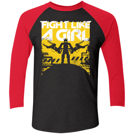 T-Shirts Vintage Black/Vintage Red / X-Small Fight Like A Girl Men's Triblend 3/4 Sleeve