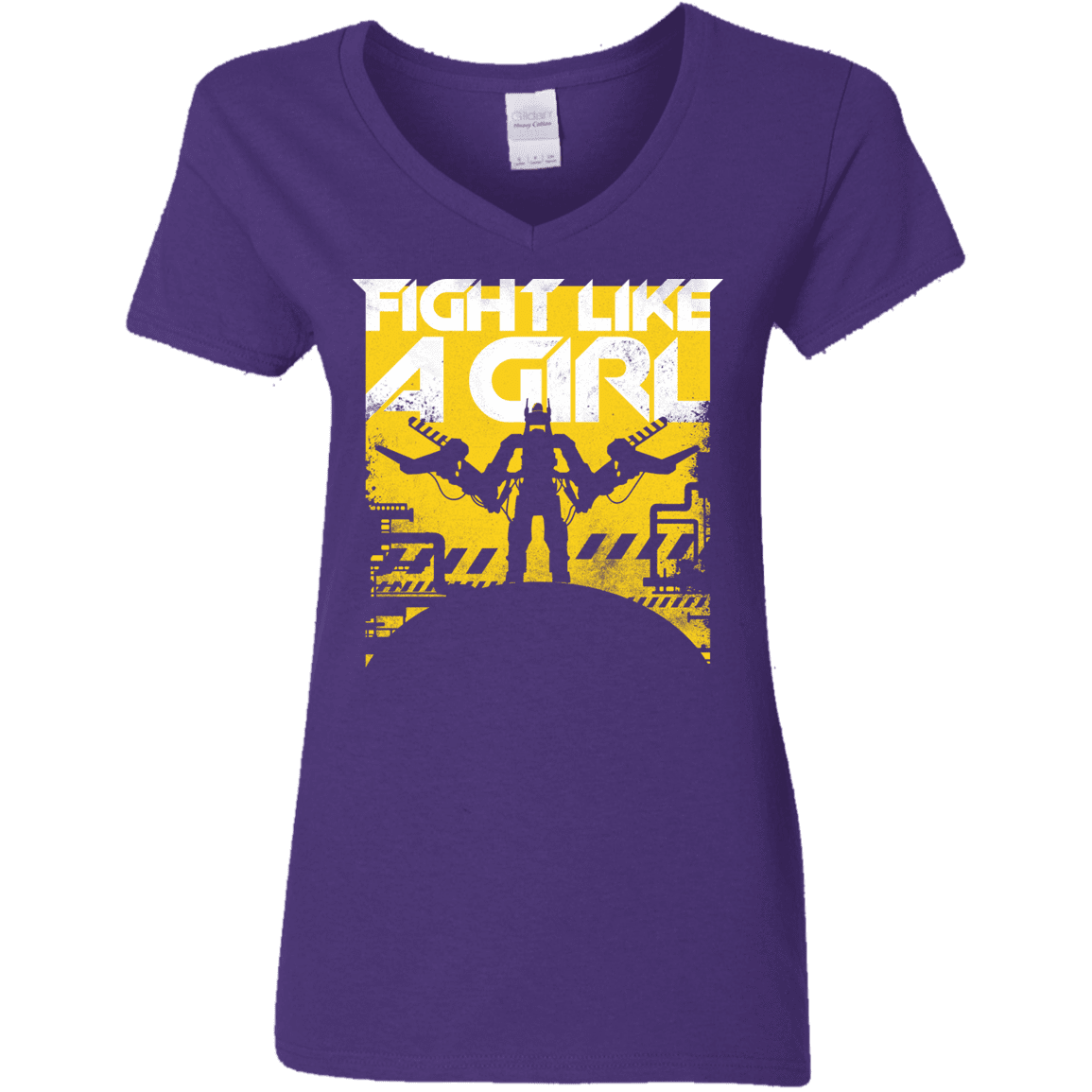 T-Shirts Purple / S Fight Like A Girl Women's V-Neck T-Shirt