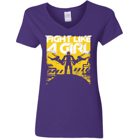 T-Shirts Purple / S Fight Like A Girl Women's V-Neck T-Shirt