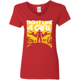 T-Shirts Red / S Fight Like A Girl Women's V-Neck T-Shirt