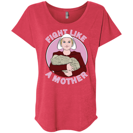 T-Shirts Vintage Red / X-Small Fight Like a Mother Triblend Dolman Sleeve