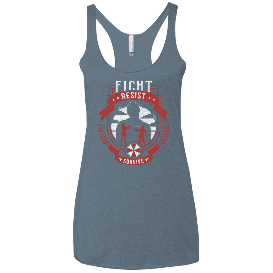 T-Shirts Indigo / X-Small Fight, Resist, Survive Women's Triblend Racerback Tank