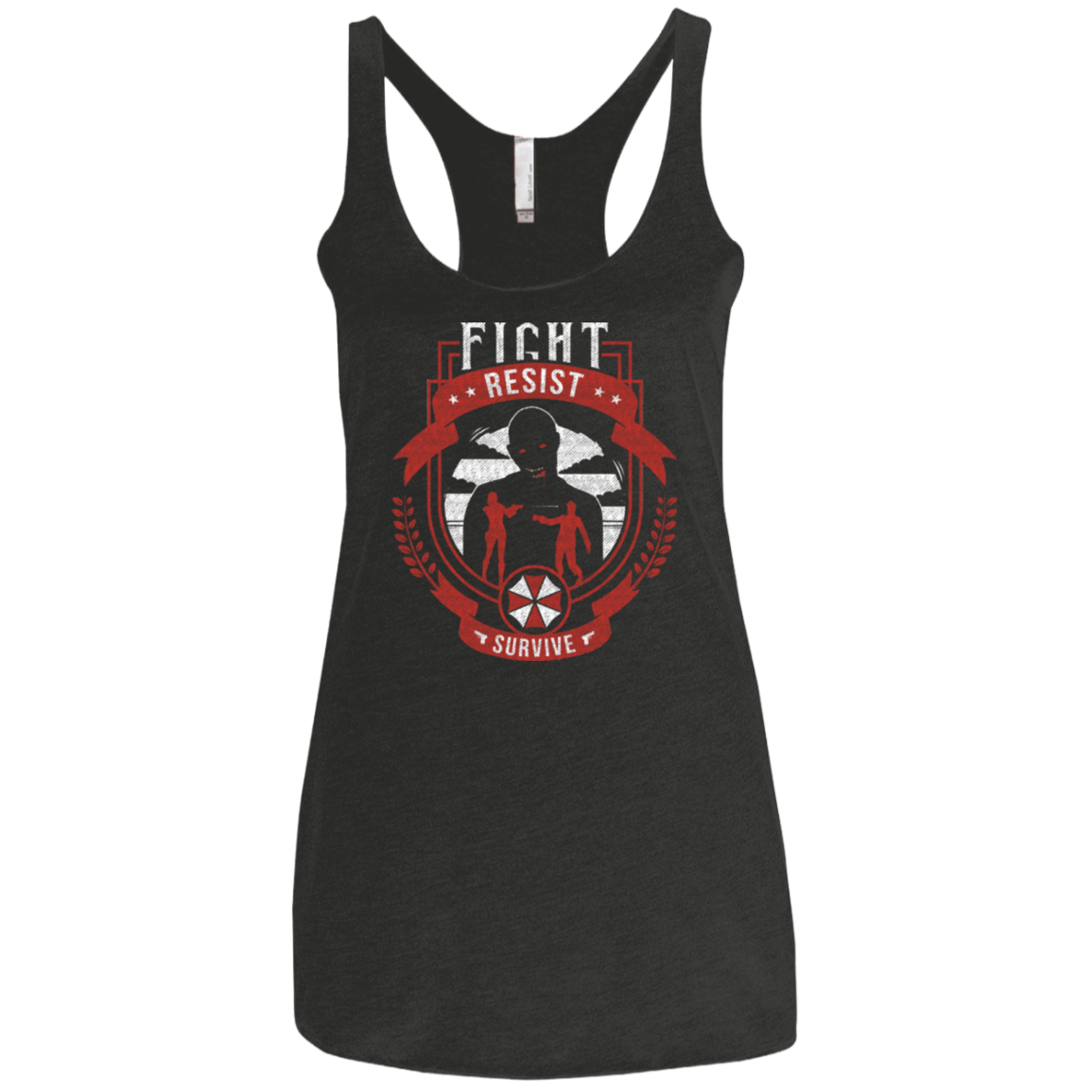 T-Shirts Vintage Black / X-Small Fight, Resist, Survive Women's Triblend Racerback Tank