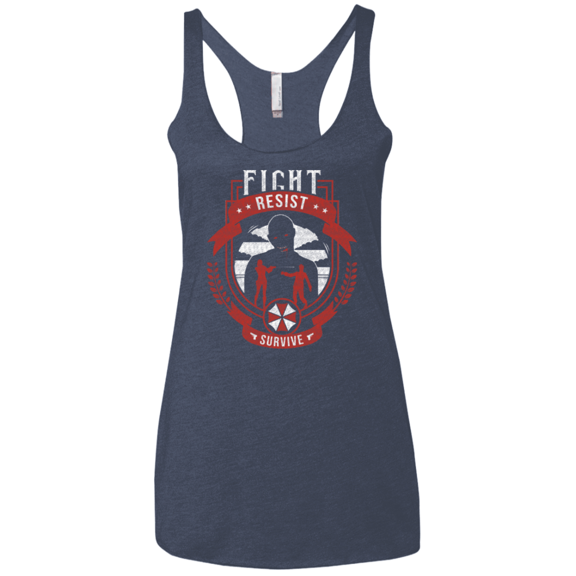 T-Shirts Vintage Navy / X-Small Fight, Resist, Survive Women's Triblend Racerback Tank