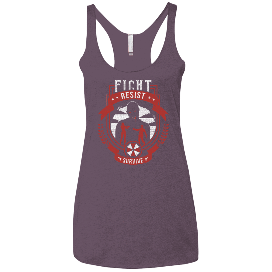 T-Shirts Vintage Purple / X-Small Fight, Resist, Survive Women's Triblend Racerback Tank
