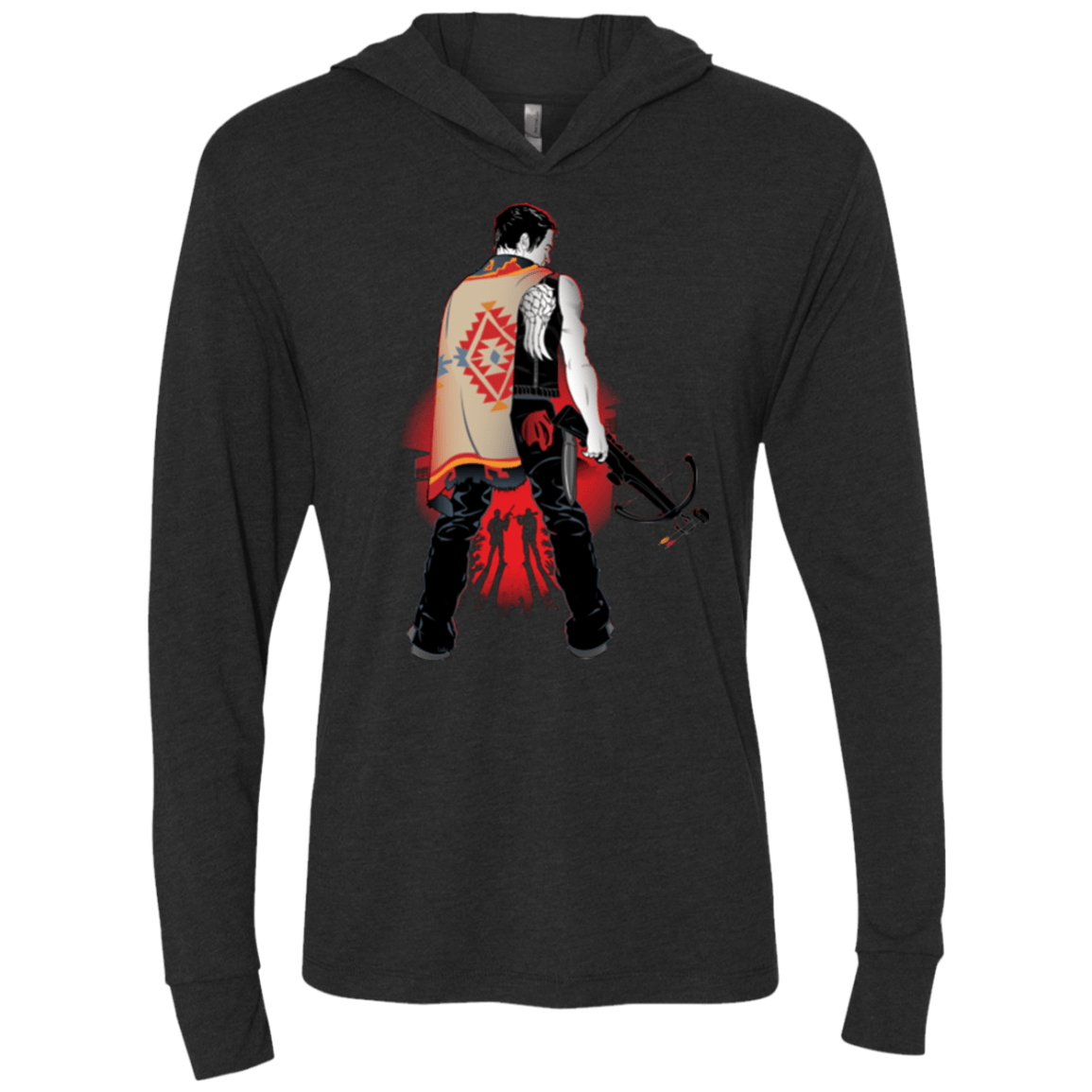 T-Shirts Vintage Black / X-Small Fight to the Death Triblend Long Sleeve Hoodie Tee