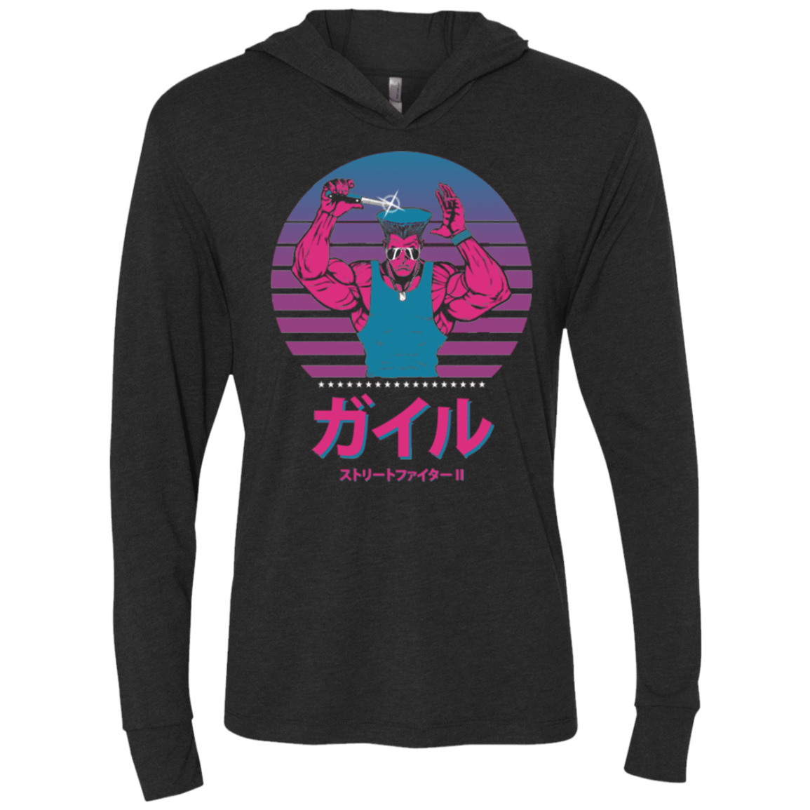 T-Shirts Vintage Black / X-Small Fight with style Triblend Long Sleeve Hoodie Tee