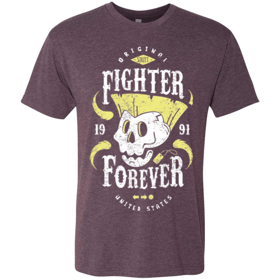 T-Shirts Vintage Purple / Small Fighter Forever Guile Men's Triblend T-Shirt