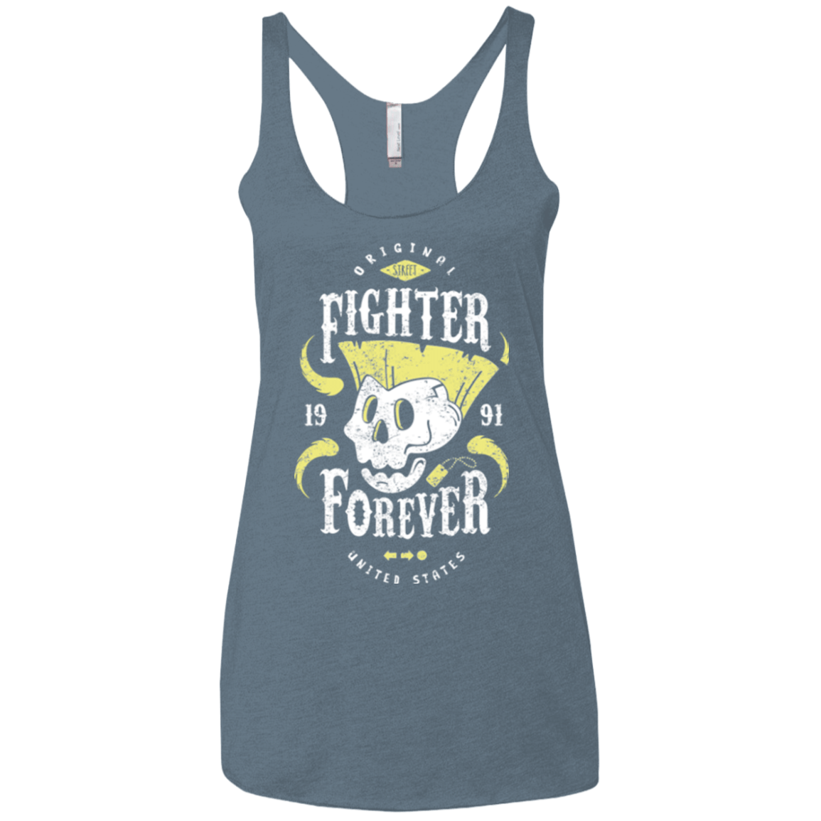 T-Shirts Indigo / X-Small Fighter Forever Guile Women's Triblend Racerback Tank