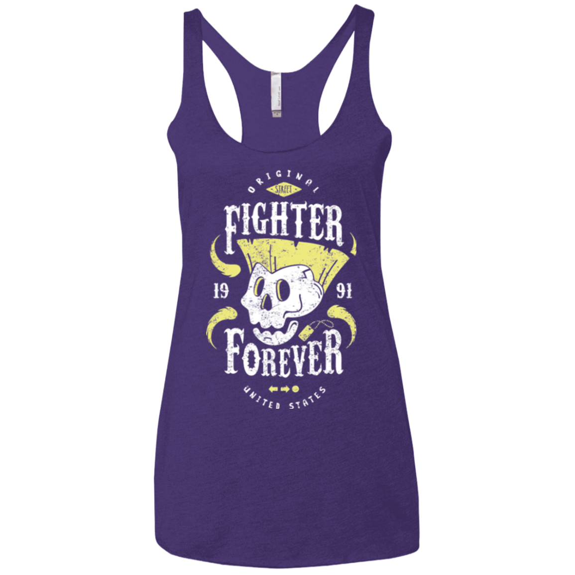 T-Shirts Purple / X-Small Fighter Forever Guile Women's Triblend Racerback Tank
