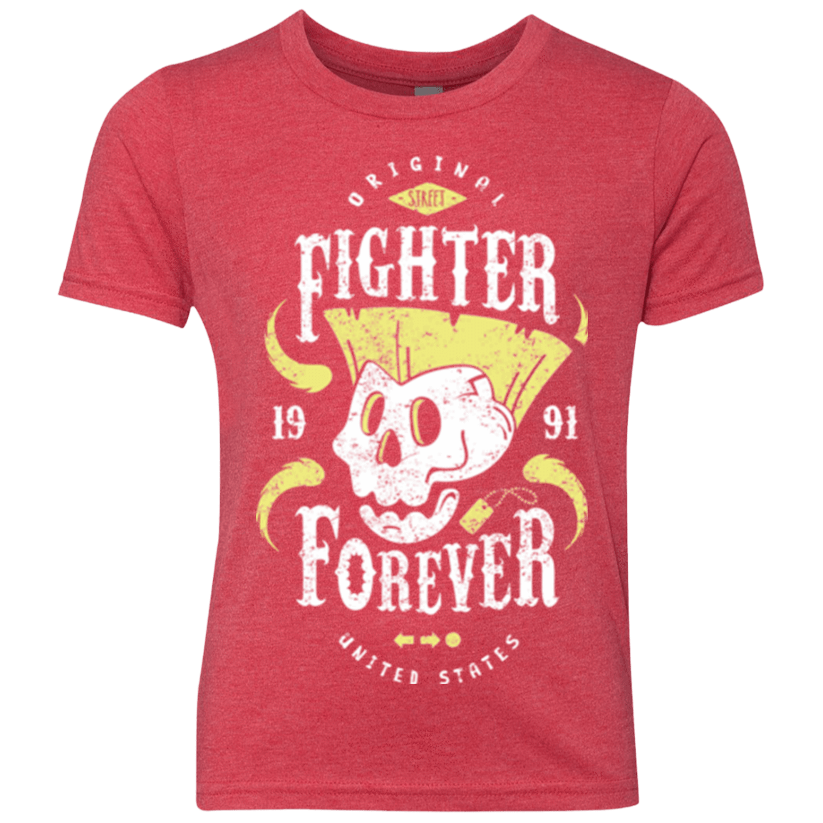 T-Shirts Vintage Red / YXS Fighter Forever Guile Youth Triblend T-Shirt