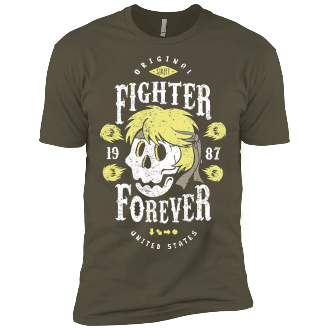 T-Shirts Military Green / X-Small Fighter Forever Ken Men's Premium T-Shirt