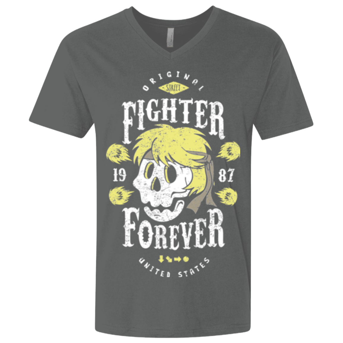 T-Shirts Heavy Metal / X-Small Fighter Forever Ken Men's Premium V-Neck