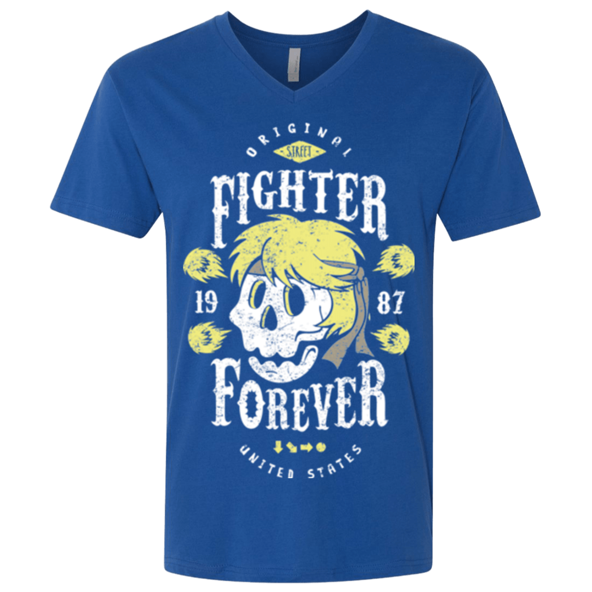 T-Shirts Royal / X-Small Fighter Forever Ken Men's Premium V-Neck
