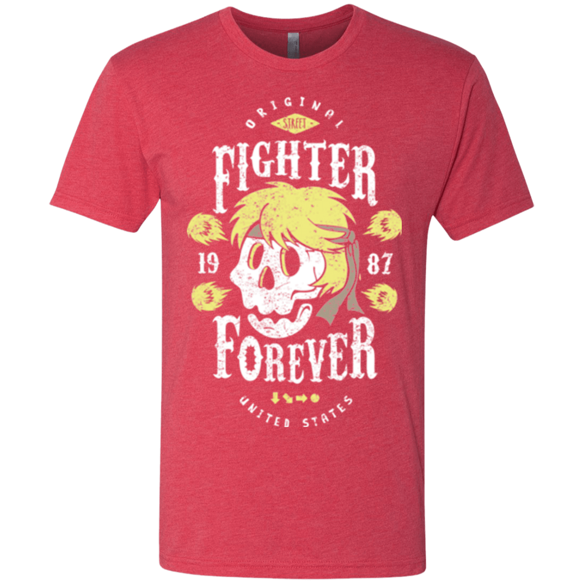 T-Shirts Vintage Red / Small Fighter Forever Ken Men's Triblend T-Shirt