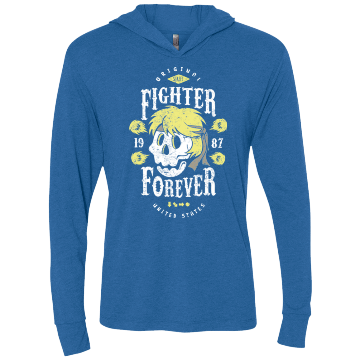 T-Shirts Vintage Royal / X-Small Fighter Forever Ken Triblend Long Sleeve Hoodie Tee
