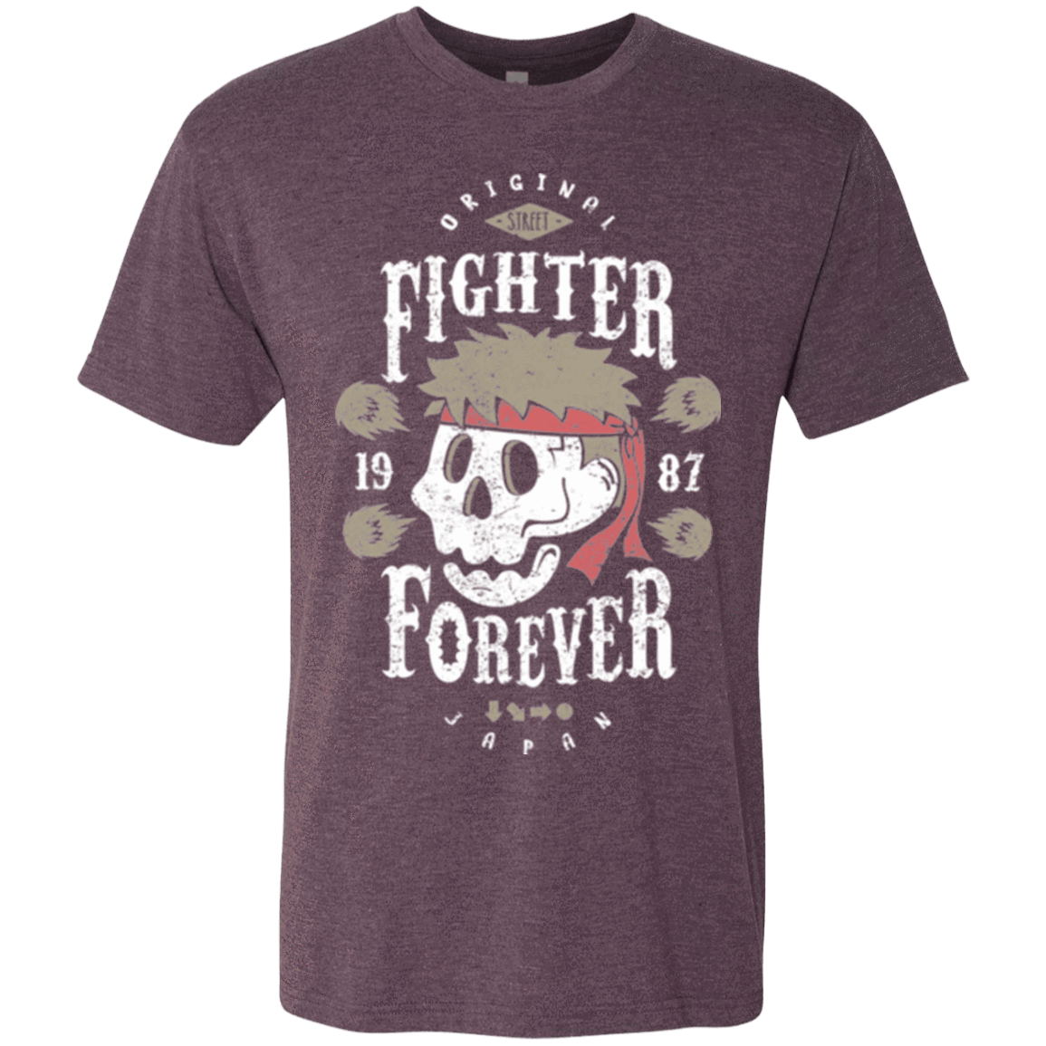 T-Shirts Vintage Purple / Small Fighter Forever Ryu Men's Triblend T-Shirt