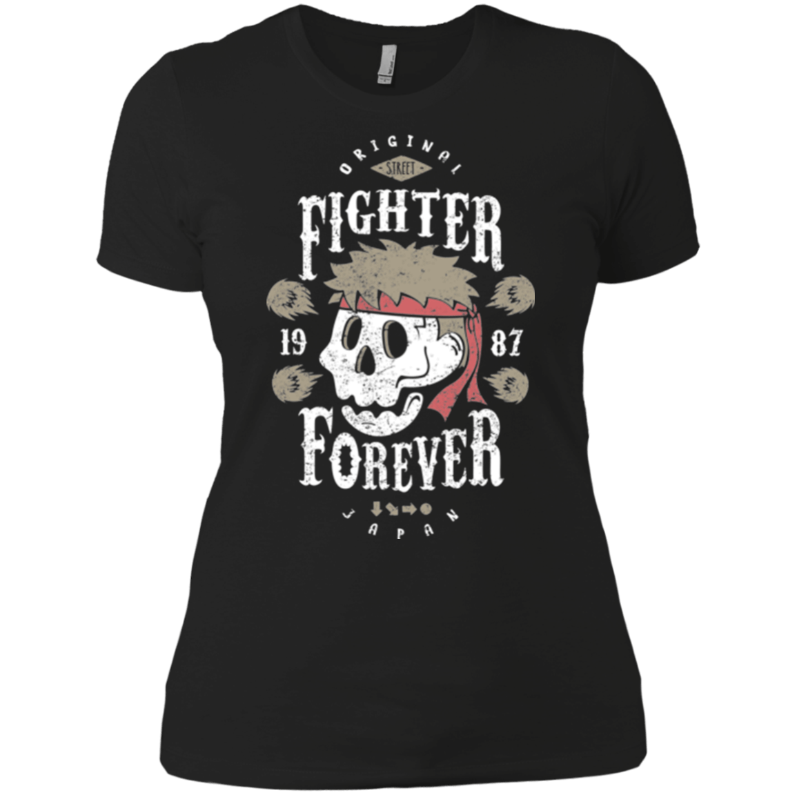 T-Shirts Black / X-Small Fighter Forever Ryu Women's Premium T-Shirt