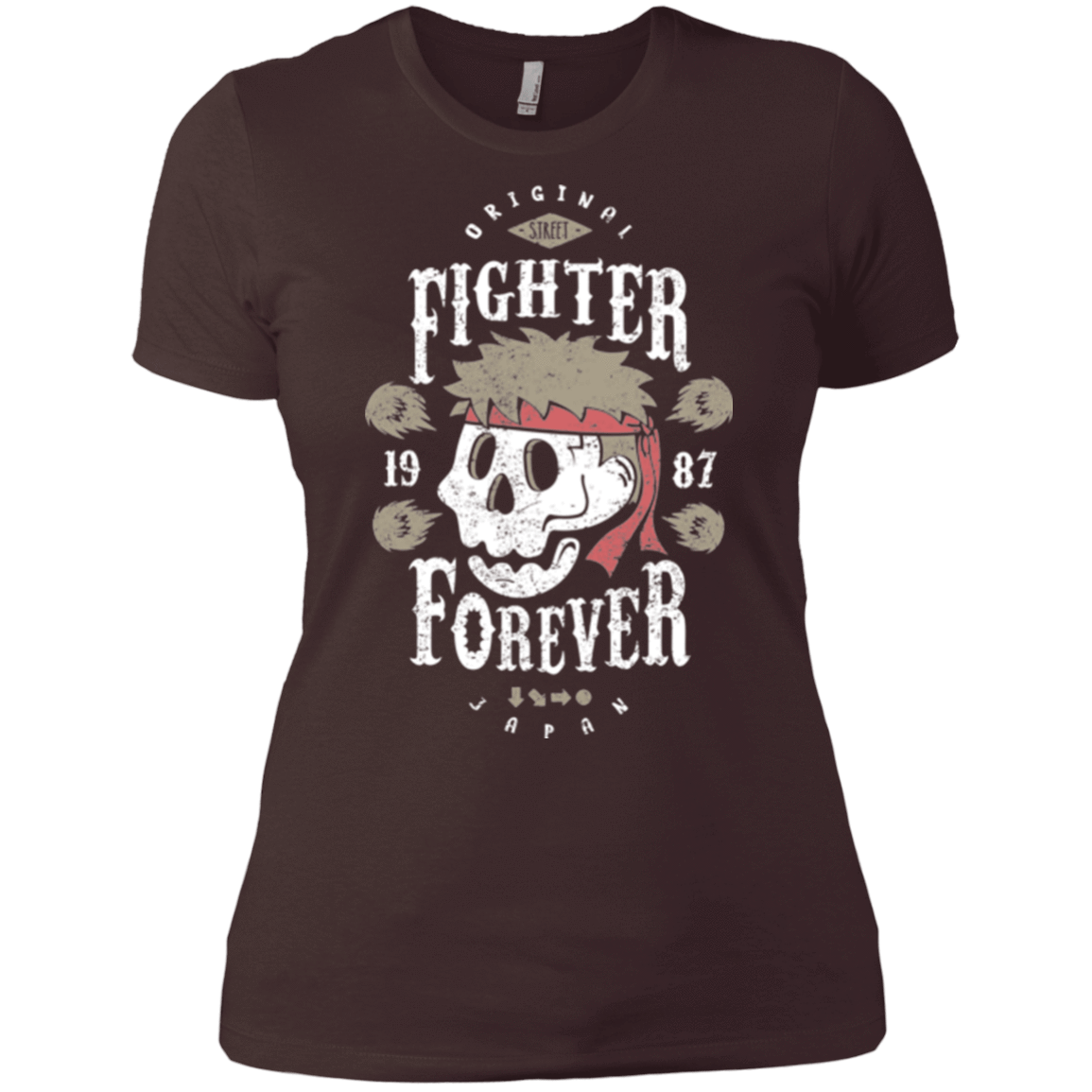 T-Shirts Dark Chocolate / X-Small Fighter Forever Ryu Women's Premium T-Shirt
