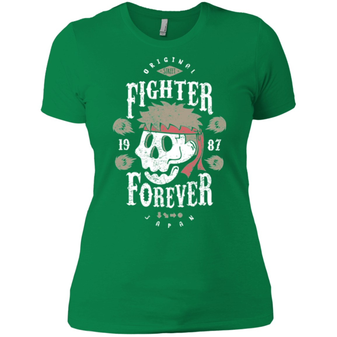 T-Shirts Kelly Green / X-Small Fighter Forever Ryu Women's Premium T-Shirt