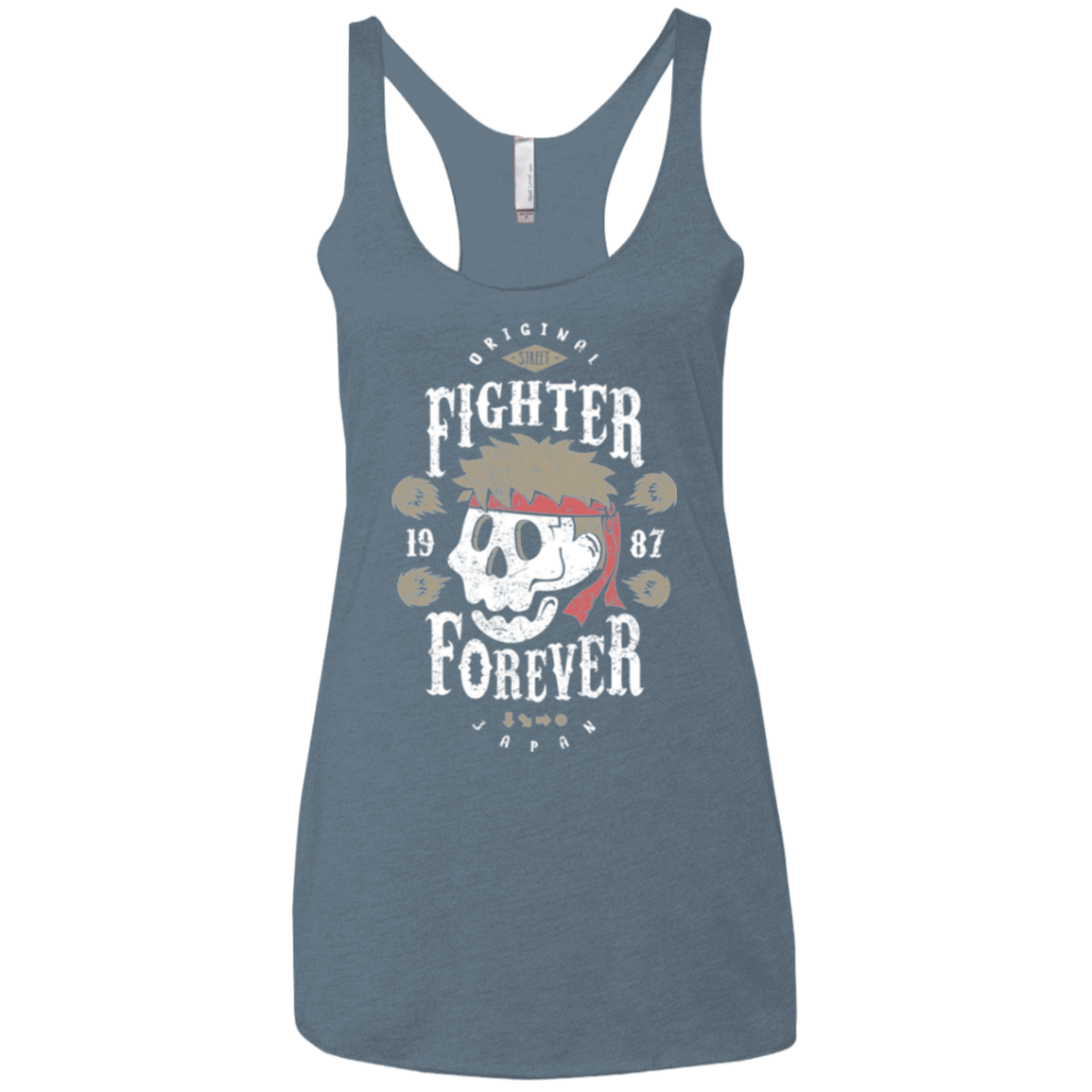 T-Shirts Indigo / X-Small Fighter Forever Ryu Women's Triblend Racerback Tank