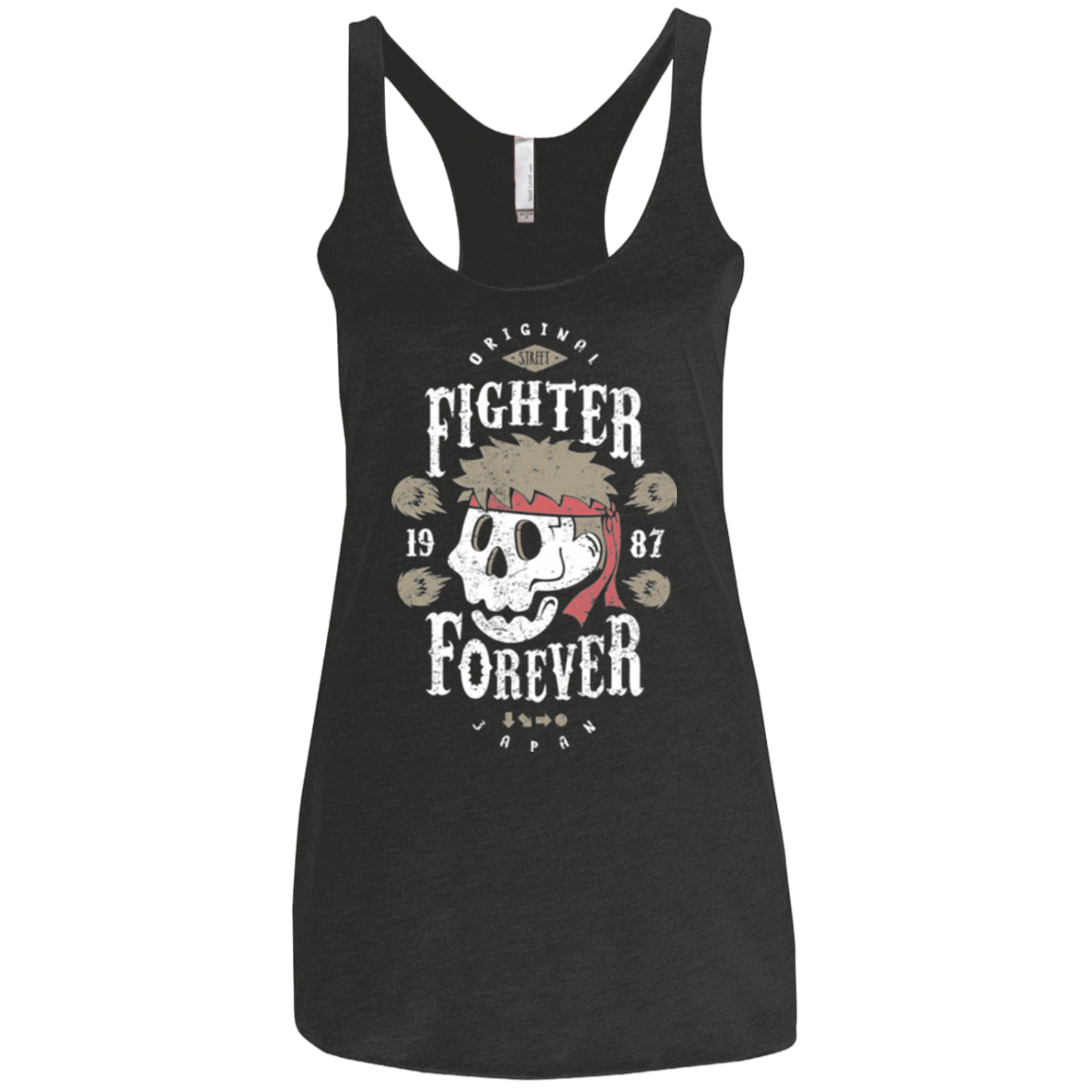 T-Shirts Vintage Black / X-Small Fighter Forever Ryu Women's Triblend Racerback Tank