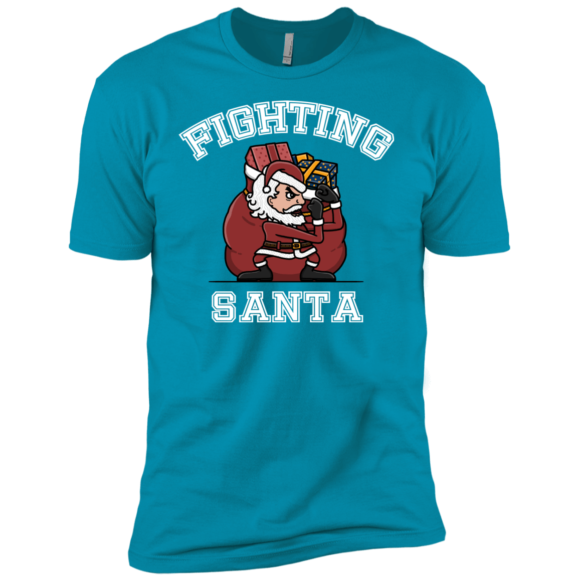 T-Shirts Turquoise / YXS Fighting Santa Boys Premium T-Shirt
