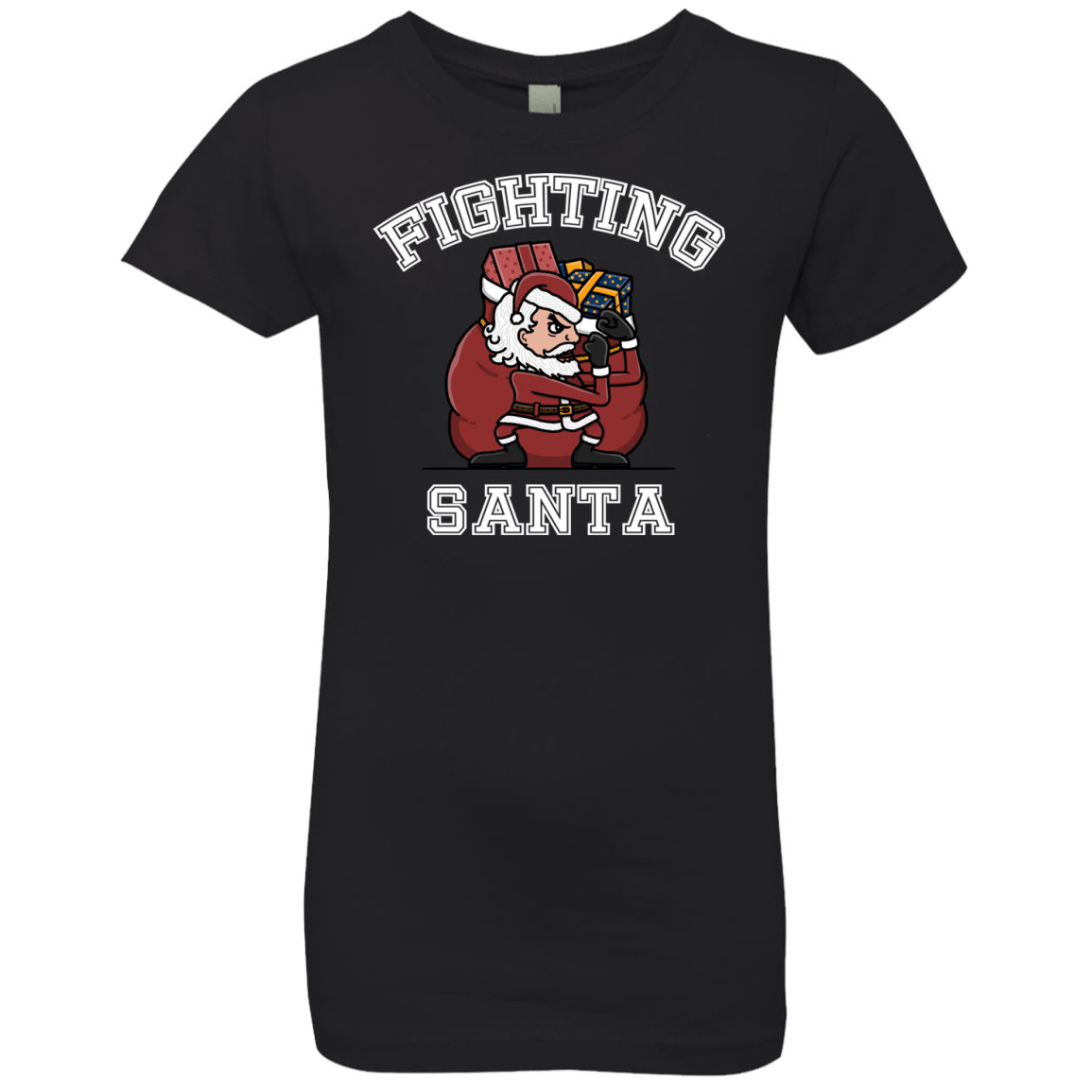 T-Shirts Black / YXS Fighting Santa Girls Premium T-Shirt