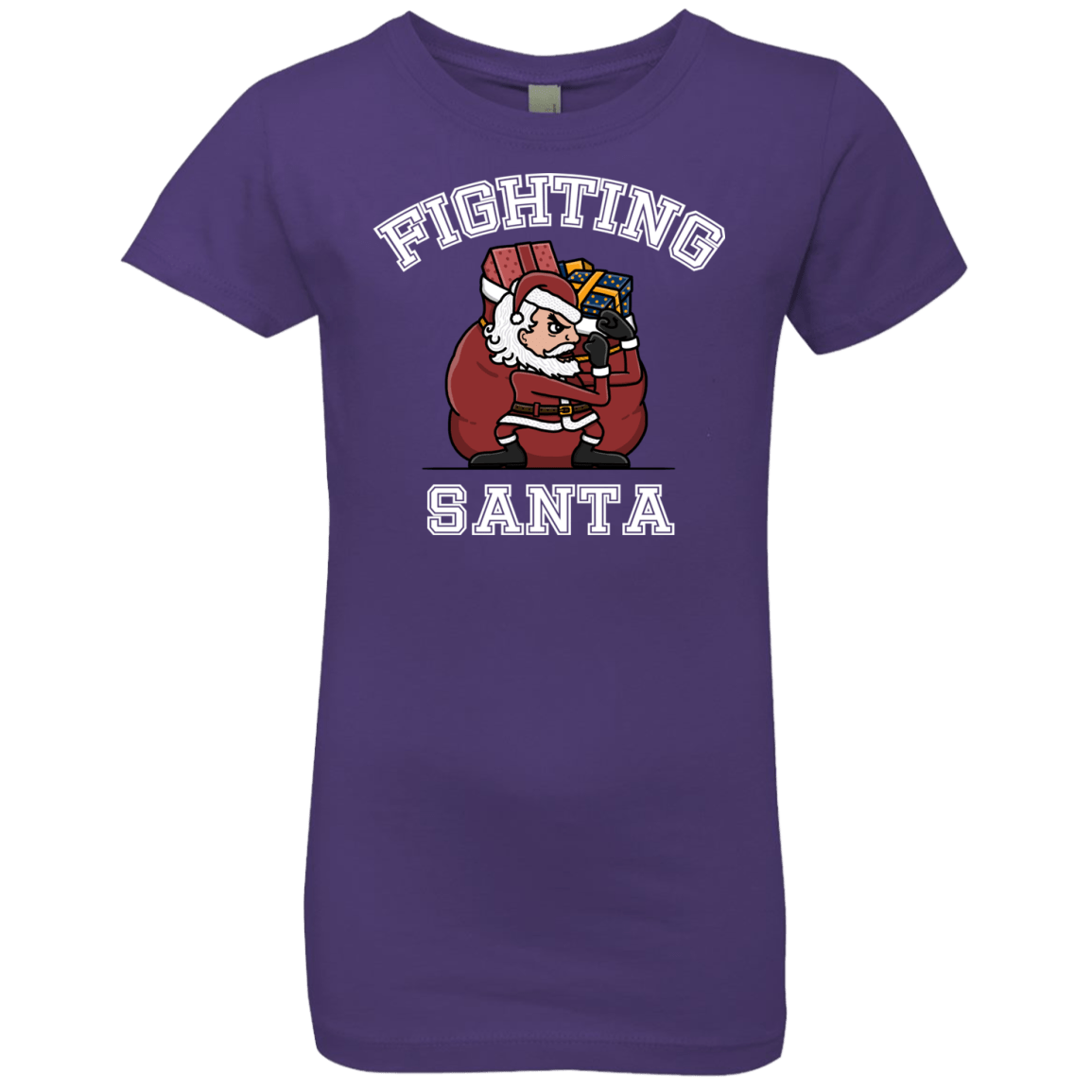 T-Shirts Purple Rush / YXS Fighting Santa Girls Premium T-Shirt