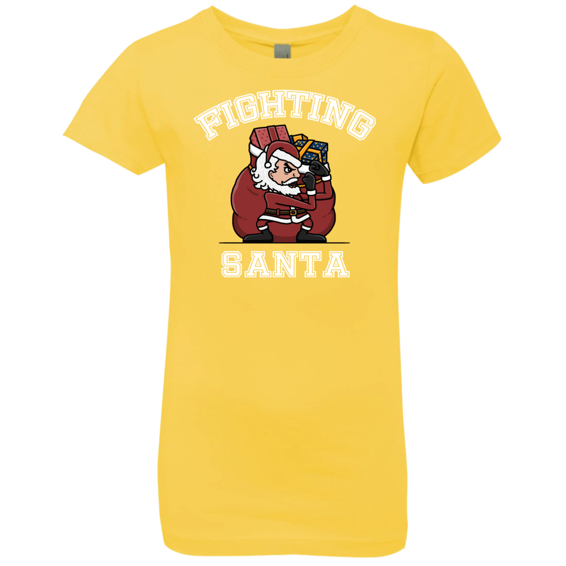 T-Shirts Vibrant Yellow / YXS Fighting Santa Girls Premium T-Shirt