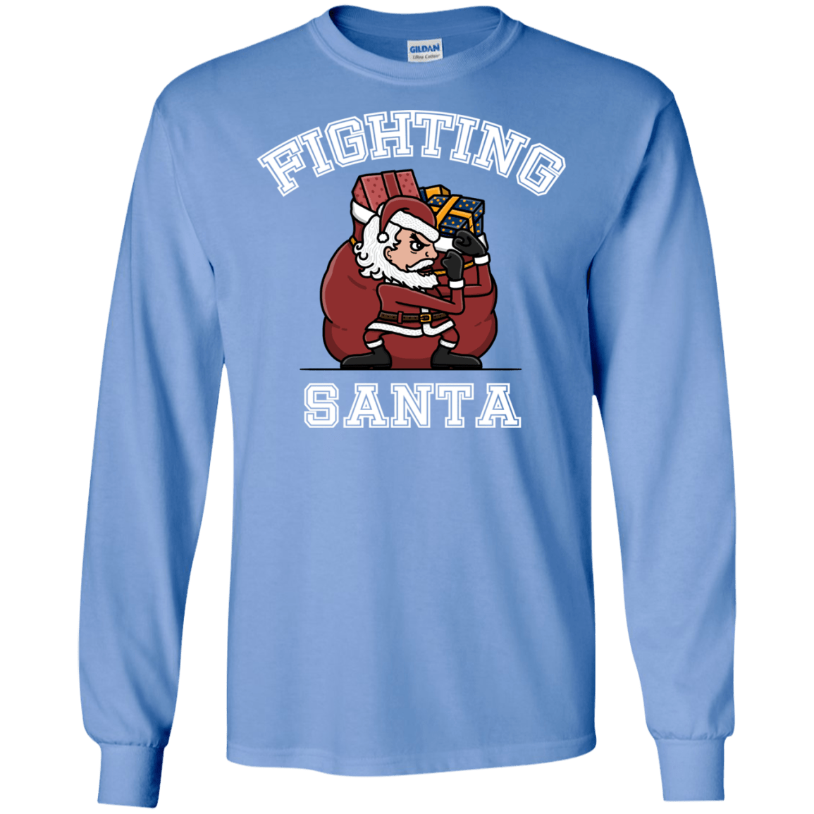T-Shirts Carolina Blue / S Fighting Santa Men's Long Sleeve T-Shirt