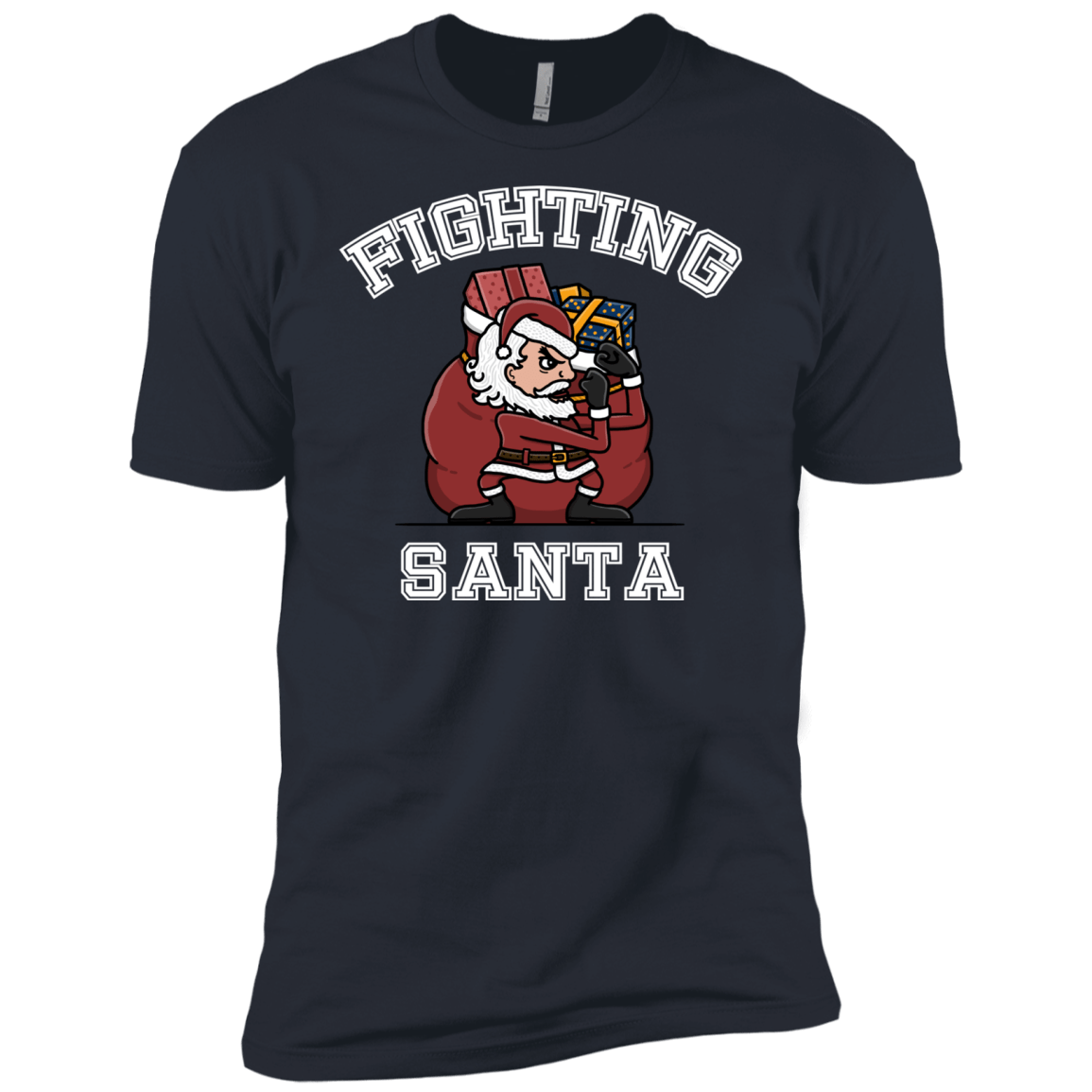 T-Shirts Indigo / X-Small Fighting Santa Men's Premium T-Shirt