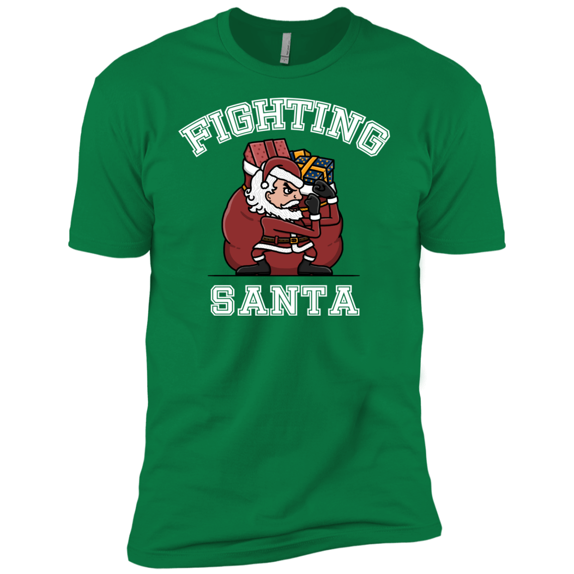 T-Shirts Kelly Green / X-Small Fighting Santa Men's Premium T-Shirt