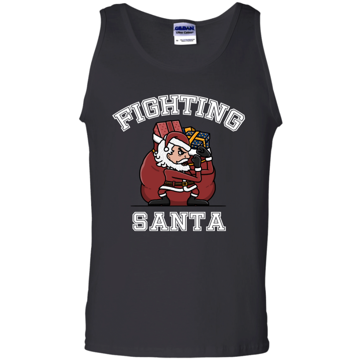 T-Shirts Black / S Fighting Santa Men's Tank Top