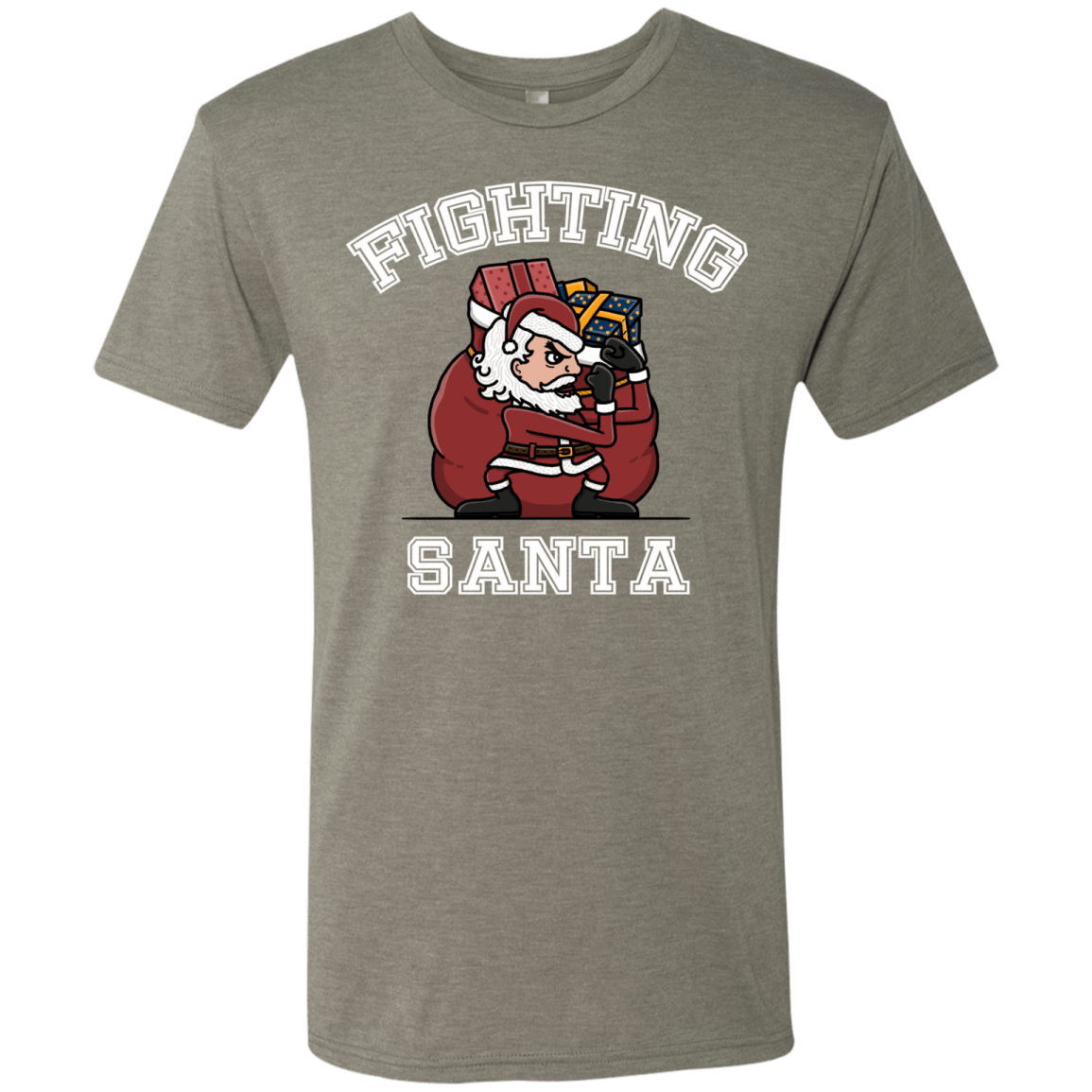 T-Shirts Venetian Grey / S Fighting Santa Men's Triblend T-Shirt