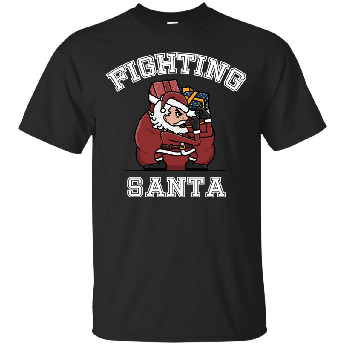 T-Shirts Black / S Fighting Santa T-Shirt